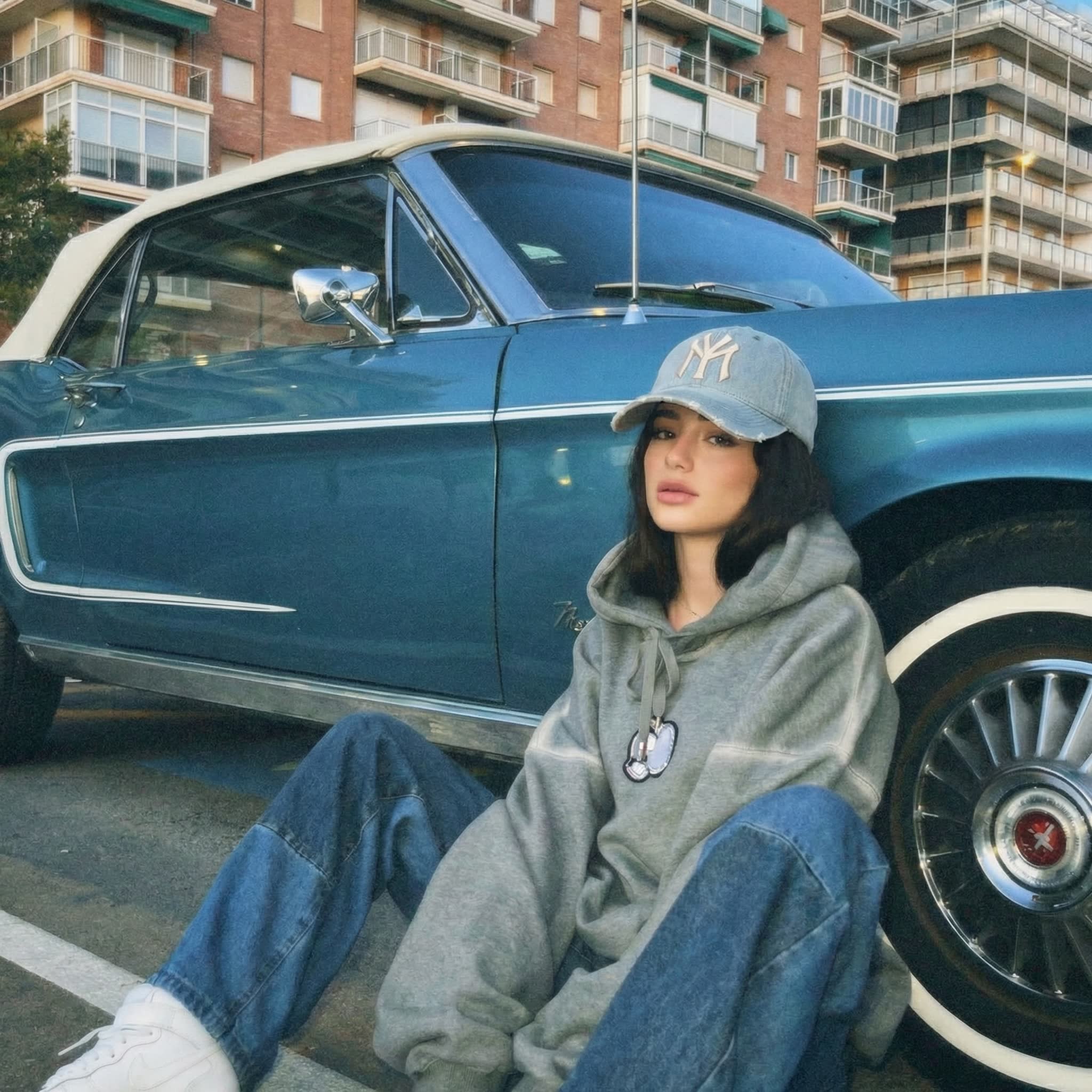 CAPY casquette jeans texture